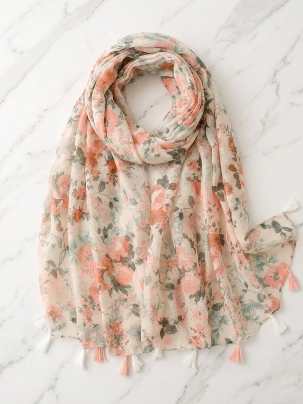 Female Floral Flower Scarf